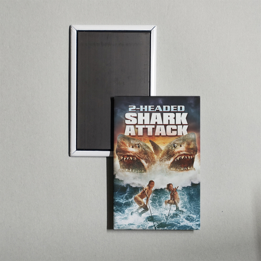 2-Headed Shark Attack Mini Movie Fridge Magnet