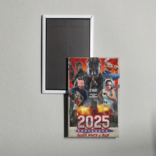 2025 Blood, White & Blue Mini Movie Fridge Magnet