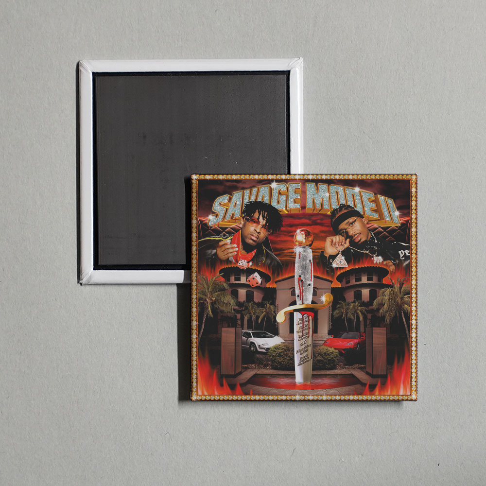 21 Savage - SAVAGE MODE II Album Cover Fridge Magnet