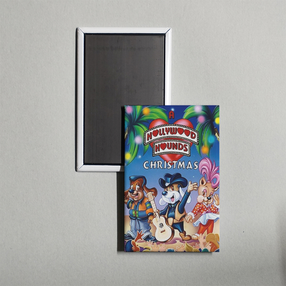 A Hollywood Hounds Christmas Mini Movie Fridge Magnet
