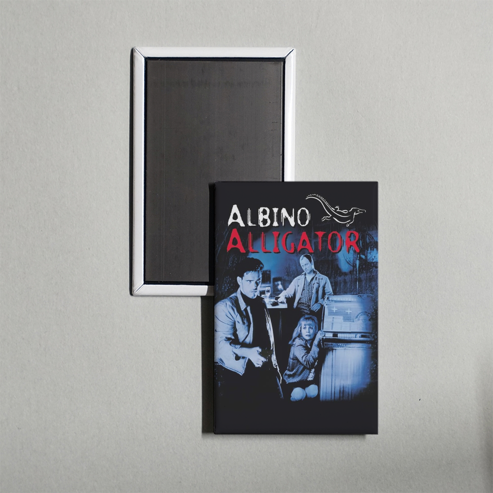 Albino Alligator Mini Movie Fridge Magnet