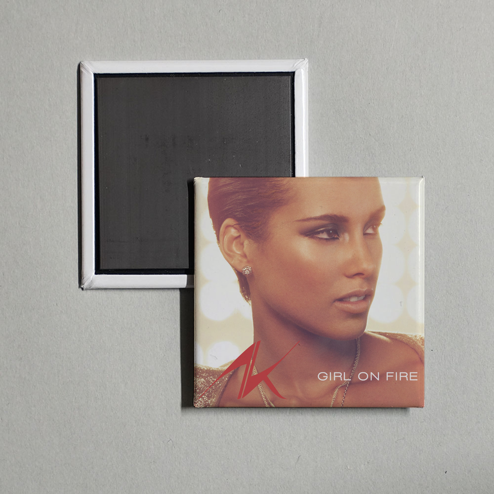 Alicia Keys - Girl on Fire (Remixes) - EP Album Cover Fridge Magnet