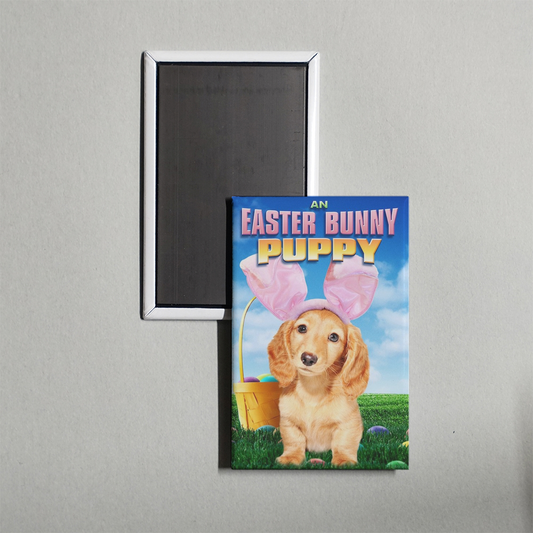 An Easter Bunny Puppy Mini Movie Fridge Magnet