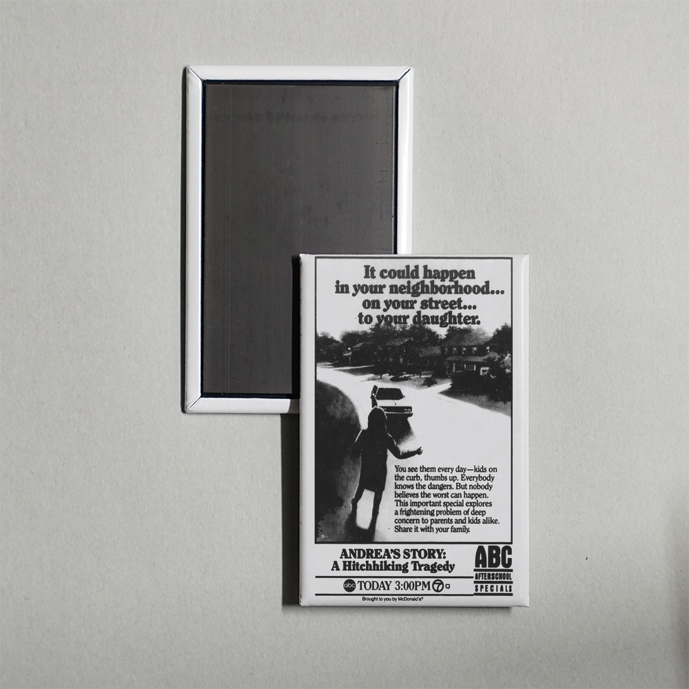 Andrea's Story A Hitchhiking Tragedy Mini Movie Fridge Magnet
