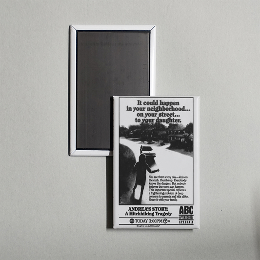 Andrea's Story A Hitchhiking Tragedy Mini Movie Fridge Magnet