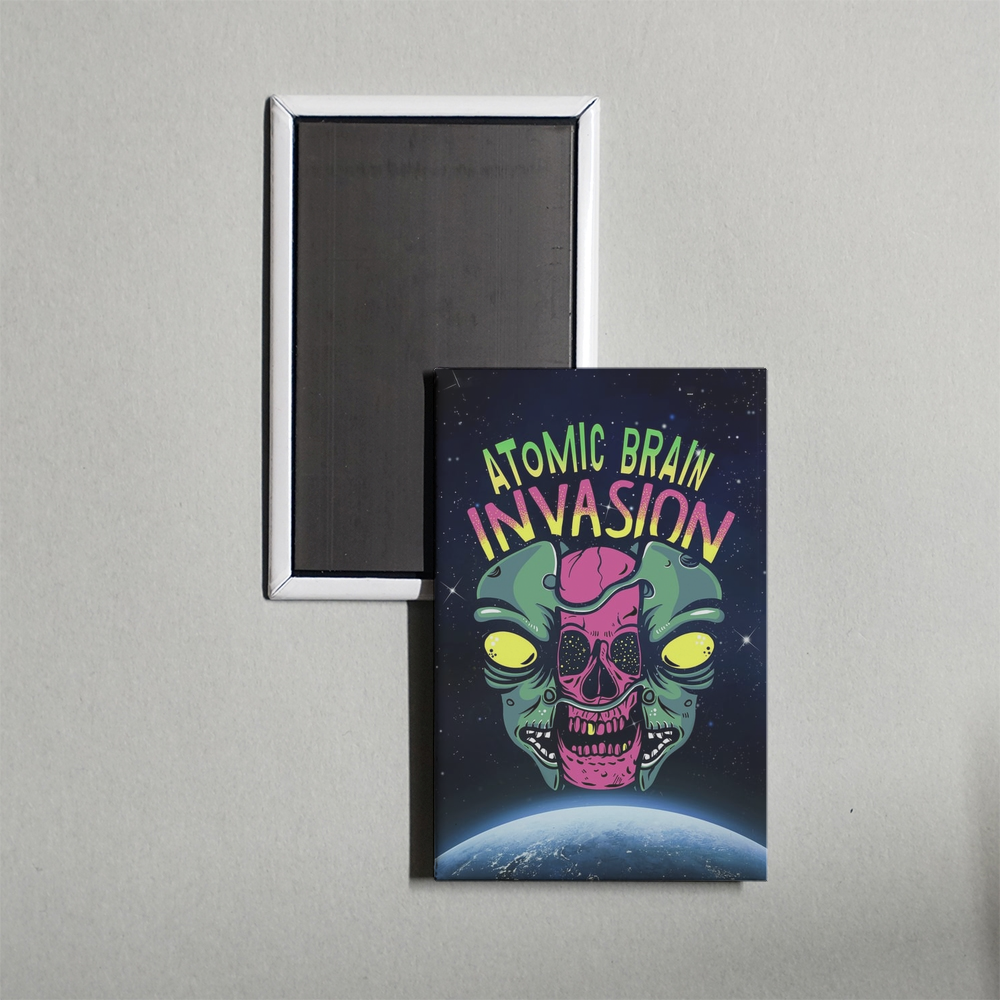 Atomic Brain Invasion Mini Movie Fridge Magnet