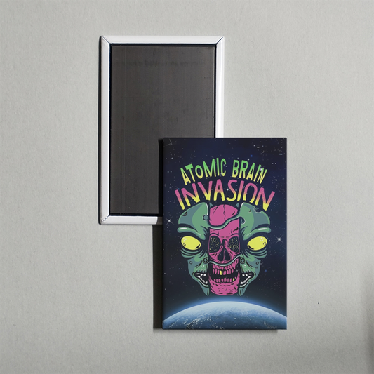 Atomic Brain Invasion Mini Movie Fridge Magnet