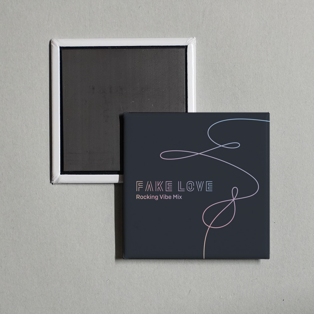 BTS - FAKE LOVE (Rocking Vibe Mix) Album Cover Fridge Magnet