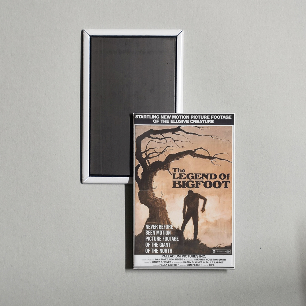 Bigfoot Man or Beast Mini Movie Fridge Magnet