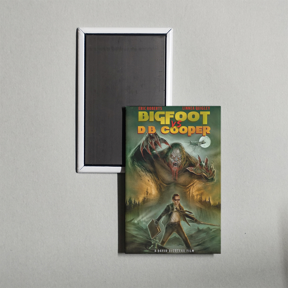 Bigfoot vs. D.B. Cooper Mini Movie Fridge Magnet