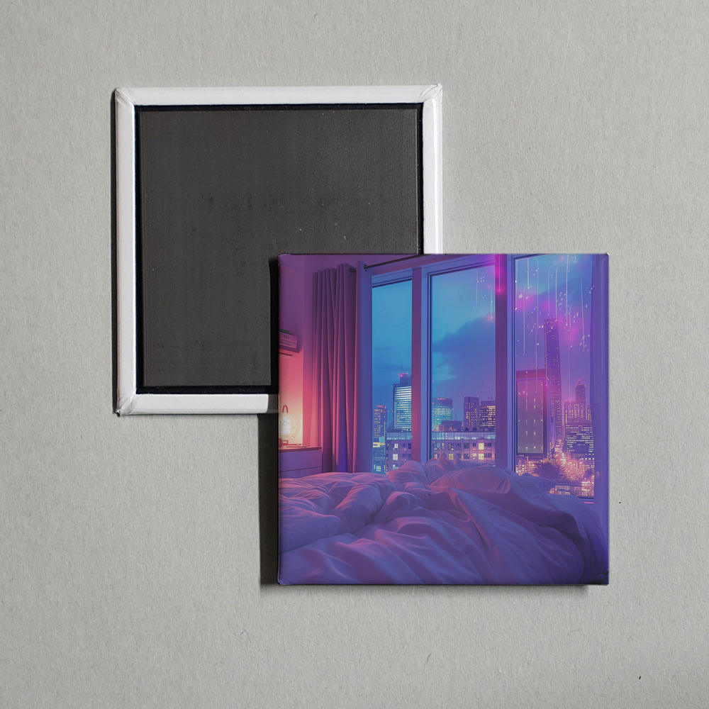 Binaural Pulsation - Lofi for Peaceful Evening Relaxation Album Cover Fridge Magnet
