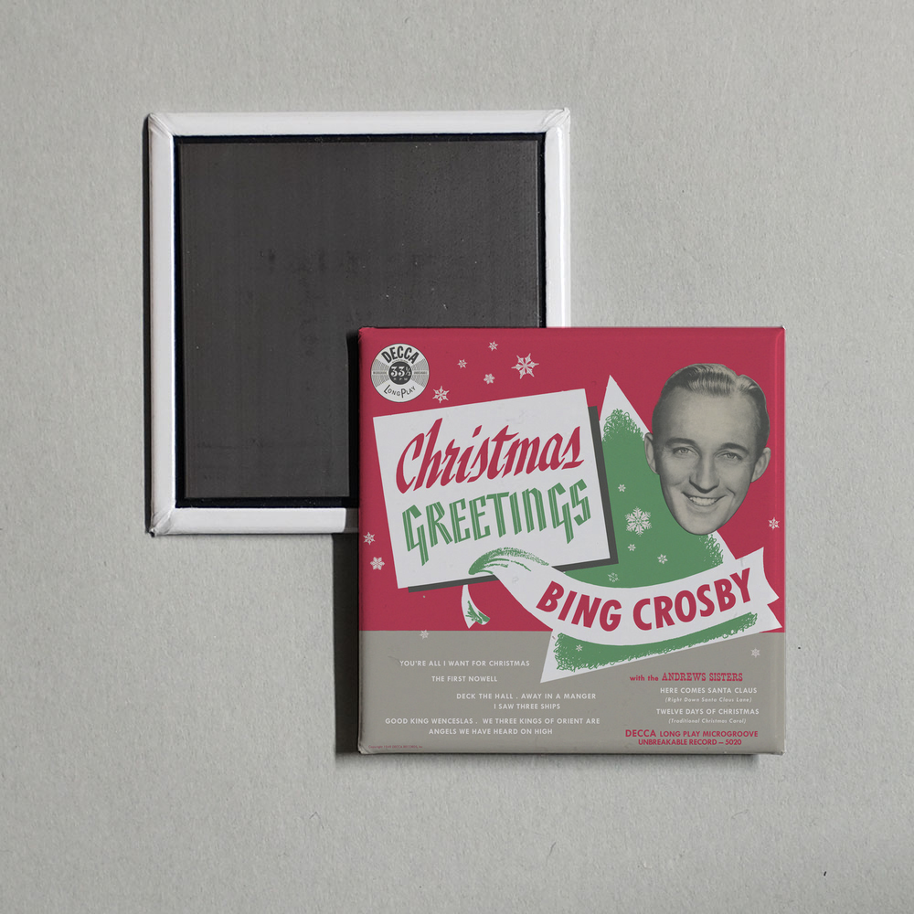 Bing Crosby - Christmas Greetings Album Cover Fridge Magnet