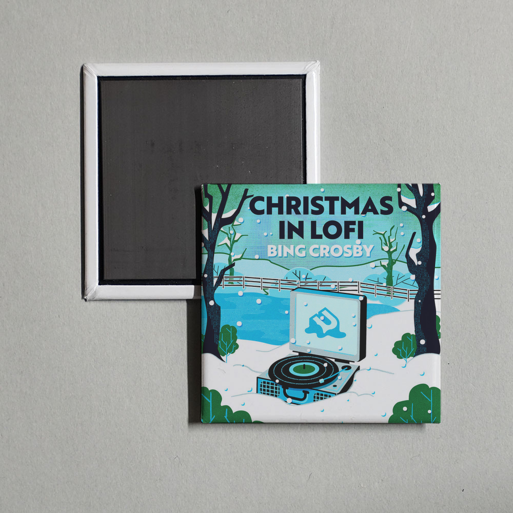 Bing Crosby - Christmas In Lofi Album Cover Fridge Magnet