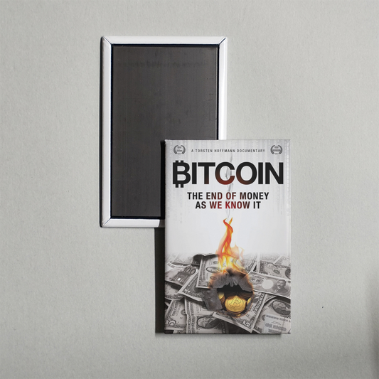 Bitcoin The End of Money as We Know It Mini Movie Fridge Magnet