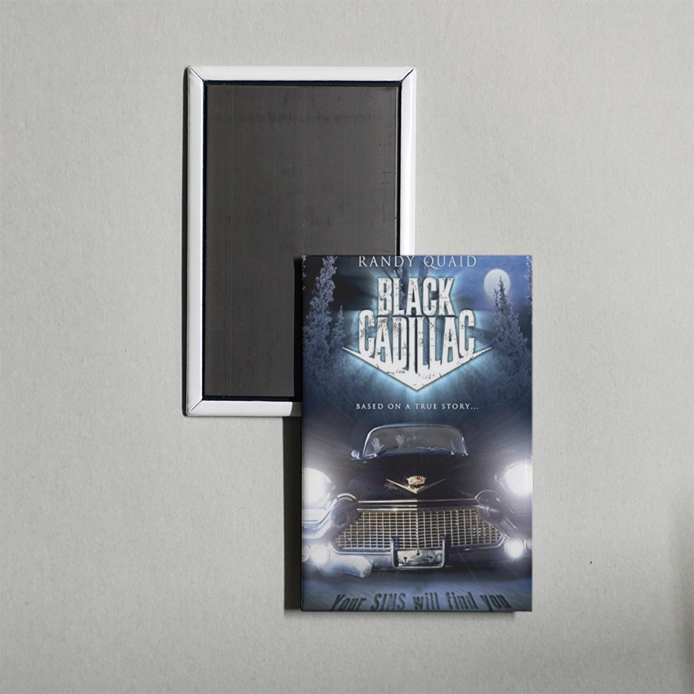 Black Cadillac Mini Movie Fridge Magnet