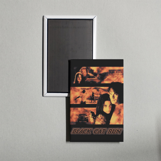 Black Cat Run Mini Movie Fridge Magnet