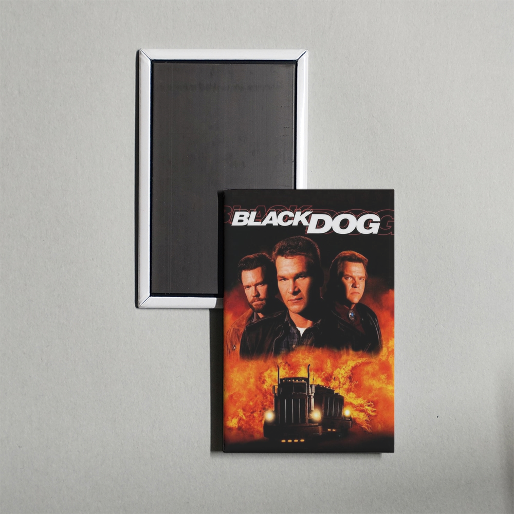 Black Dog Mini Movie Fridge Magnet