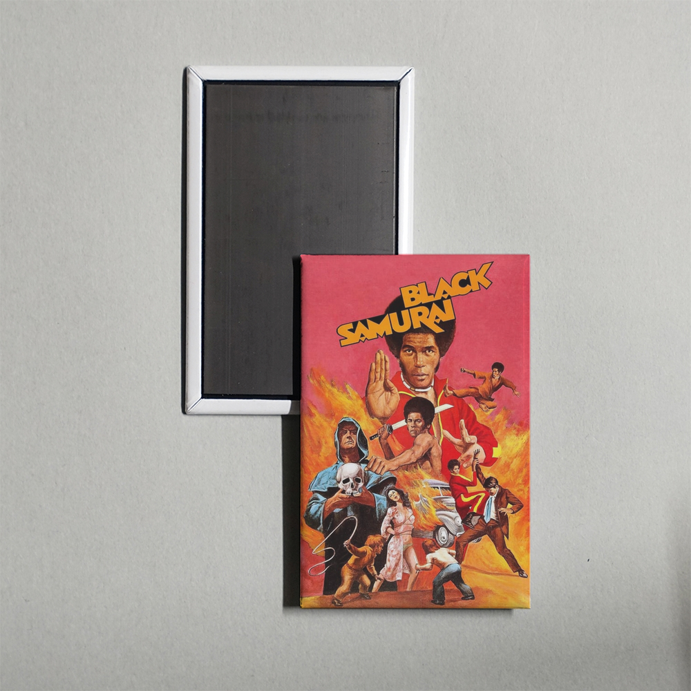 Black Samurai Mini Movie Fridge Magnet