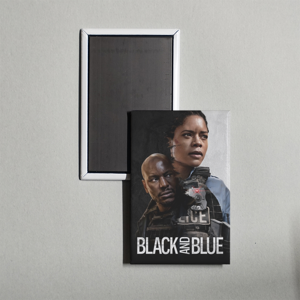 Black and Blue Mini Movie Fridge Magnet