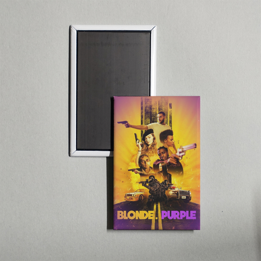Blonde. Purple Mini Movie Fridge Magnet