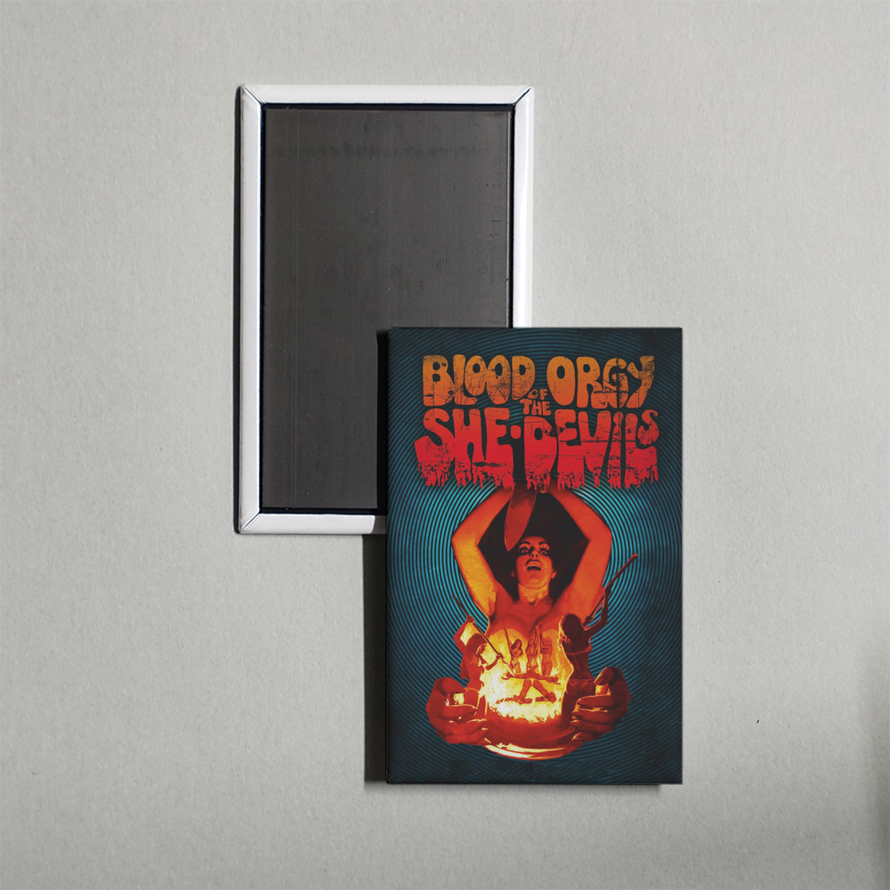 Blood Orgy of the She-Devils Mini Movie Fridge Magnet