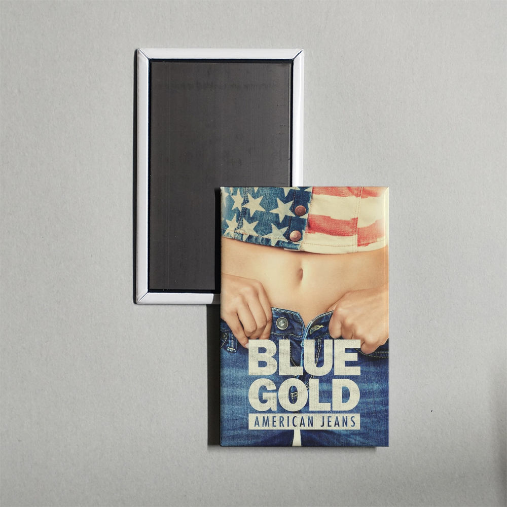 Blue Gold American Jeans Mini Movie Fridge Magnet