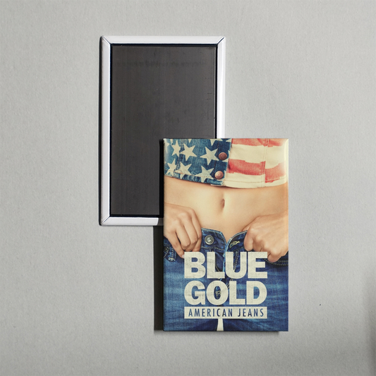 Blue Gold American Jeans Mini Movie Fridge Magnet