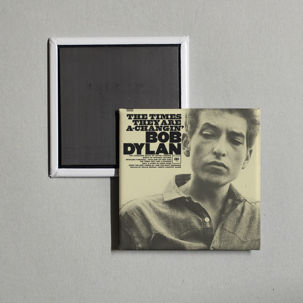 Bob Dylan - The Times They Are A-Changin' Album Cover Fridge Magnet