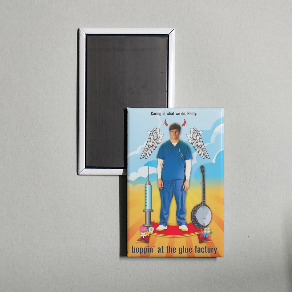 Boppin' at the Glue Factory Mini Movie Fridge Magnet