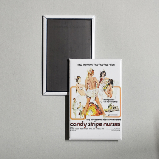 Candy Stripe Nurses Mini Movie Fridge Magnet