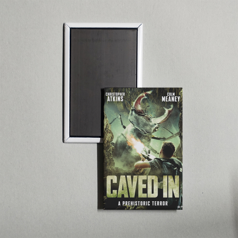 Caved In Prehistoric Terror Mini Movie Fridge Magnet