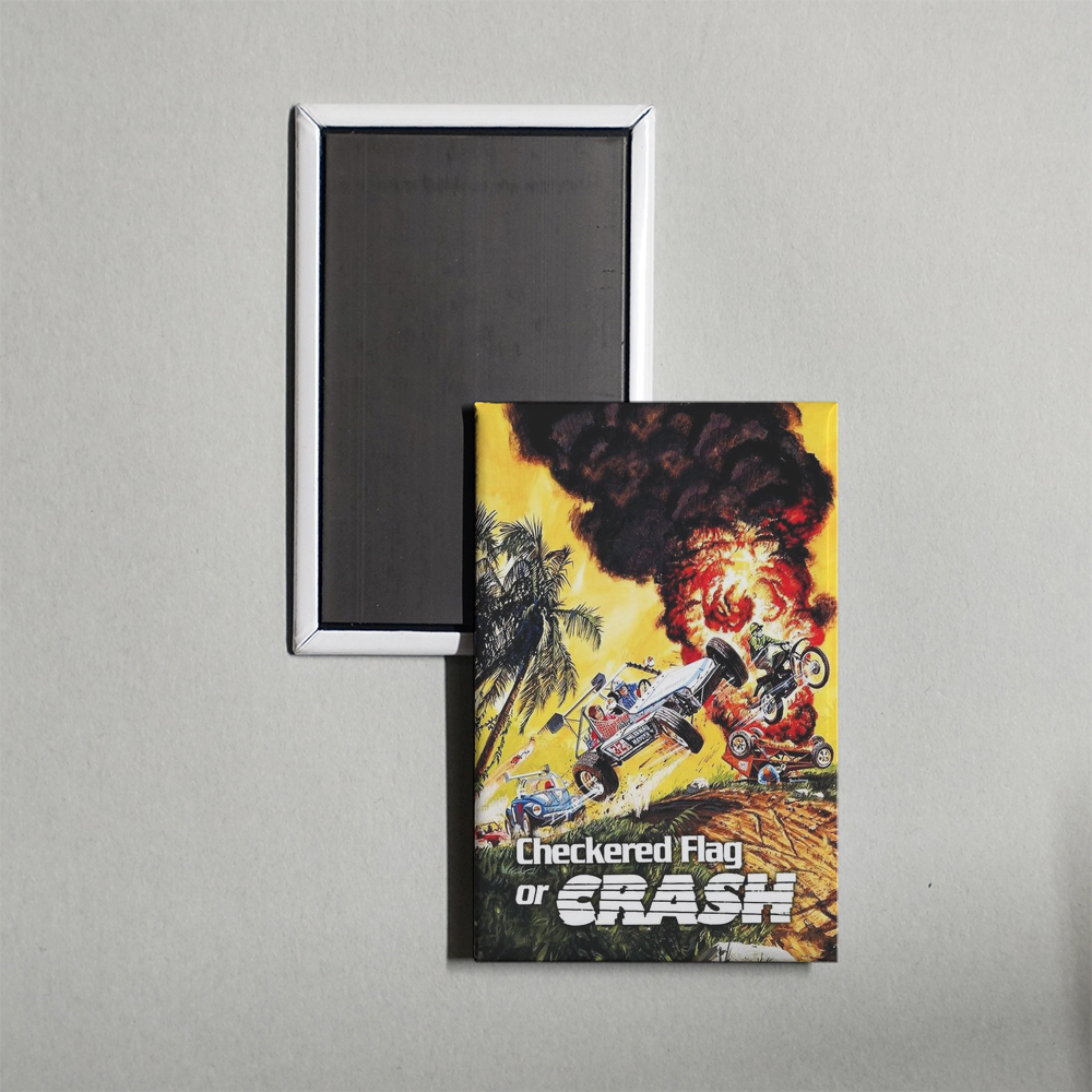 Checkered Flag or Crash Mini Movie Fridge Magnet