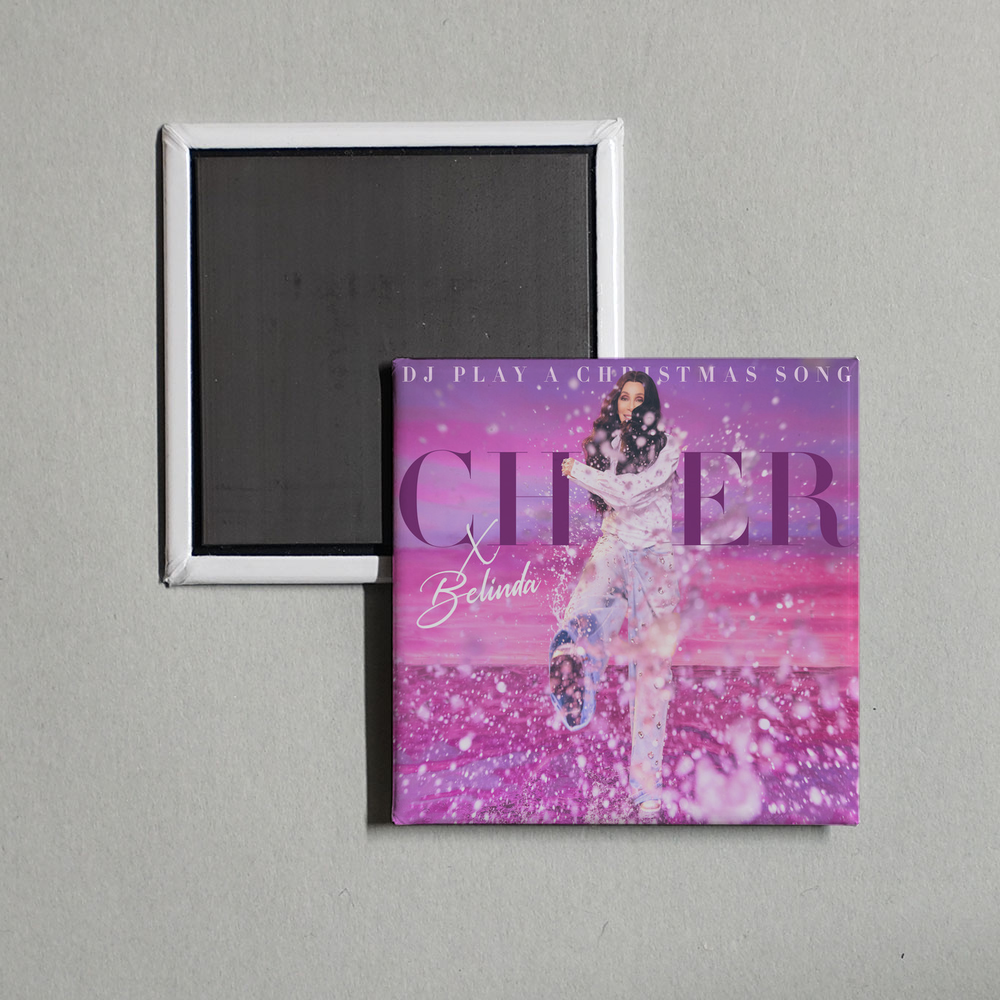 Cher - DJ Play A Christmas Song Album Cover Fridge Magnet
