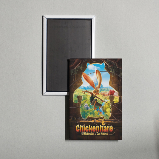 Chickenhare and the Hamster of Darkness Mini Movie Fridge Magnet