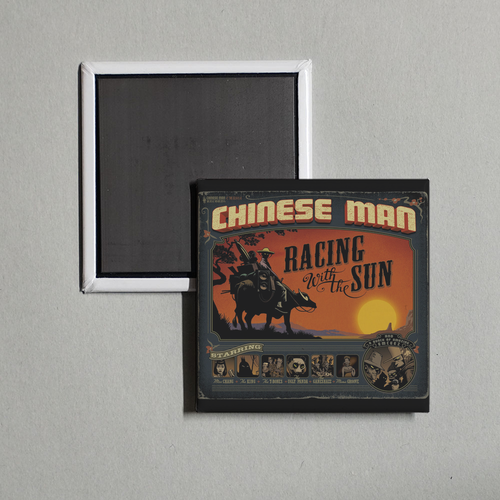 Chinese Man - Racing With the Sun Album Cover Fridge Magnet