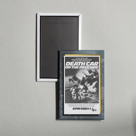 Death Car on the Freeway Mini Movie Fridge Magnet