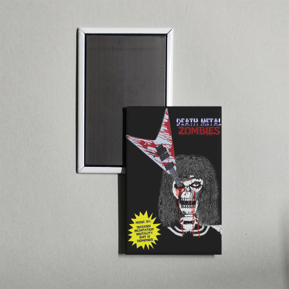 Death Metal Zombies Mini Movie Fridge Magnet