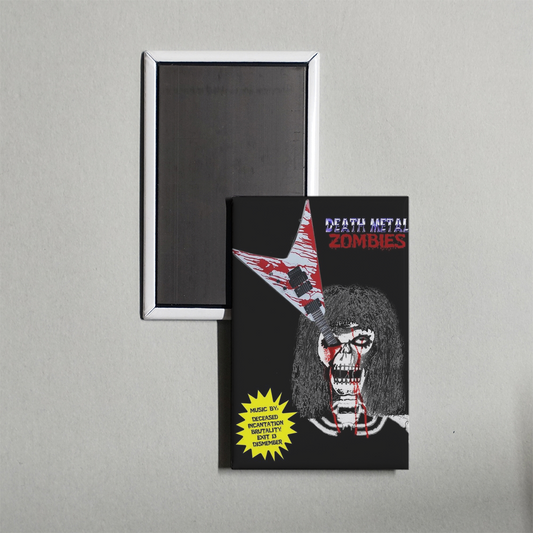 Death Metal Zombies Mini Movie Fridge Magnet
