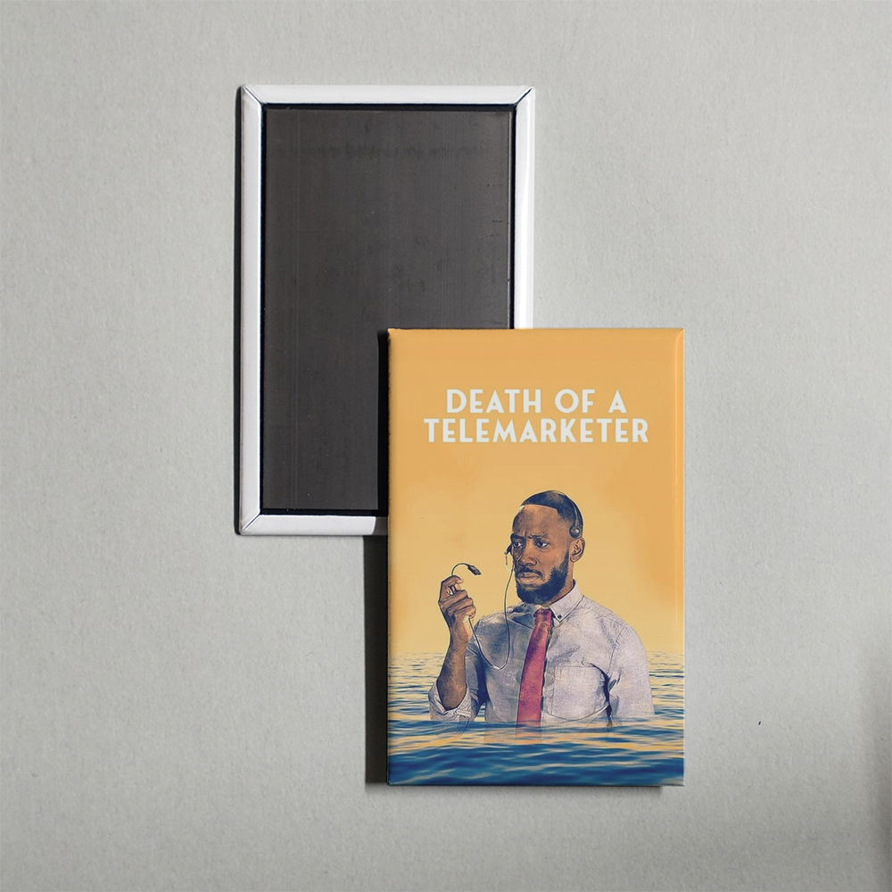 Death of a Telemarketer Mini Movie Fridge Magnet