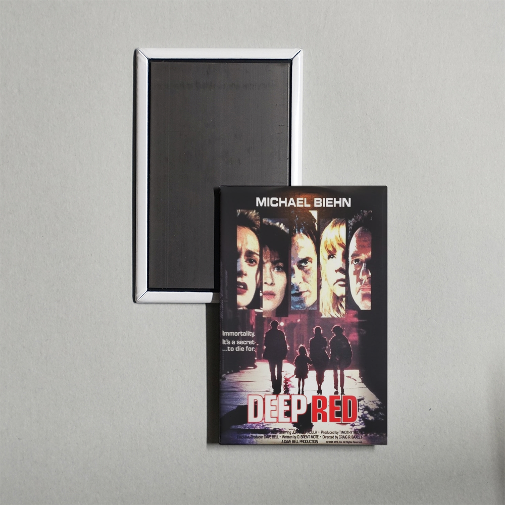 Deep Red Mini Movie Fridge Magnet