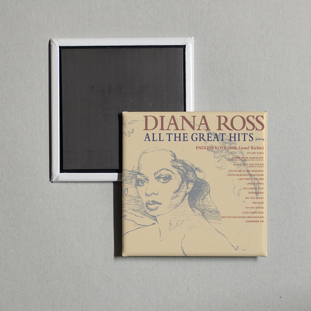 Diana Ross - All The Great Hits Album Cover Fridge Magnet