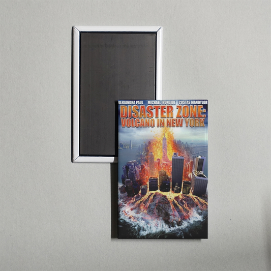 Disaster Zone Volcano in New York Mini Movie Fridge Magnet