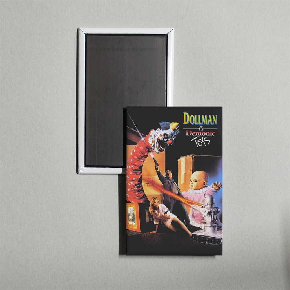 Dollman vs. Demonic Toys Mini Movie Fridge Magnet