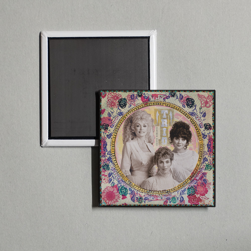 Dolly Parton and Linda Ronstadt - Farther Along Album Cover Fridge Magnet