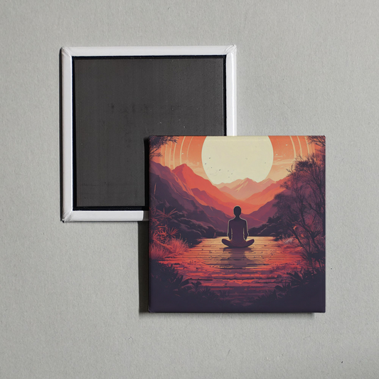 Easy Listening Sunday Morning Music - Guided Meditation Music Harmonious Soundscapes Album Cover Fridge Magnet
