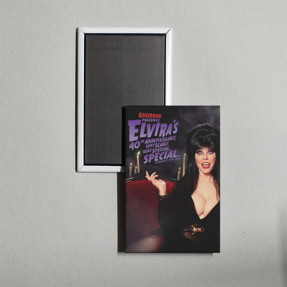 Elvira's 40th Anniversary Very Scary Very Special Mini Movie Fridge Magnet