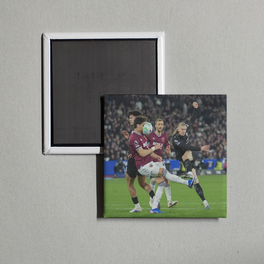 Erling Haaland Dinos Mavropano Kick MeMe Fridge Magnet