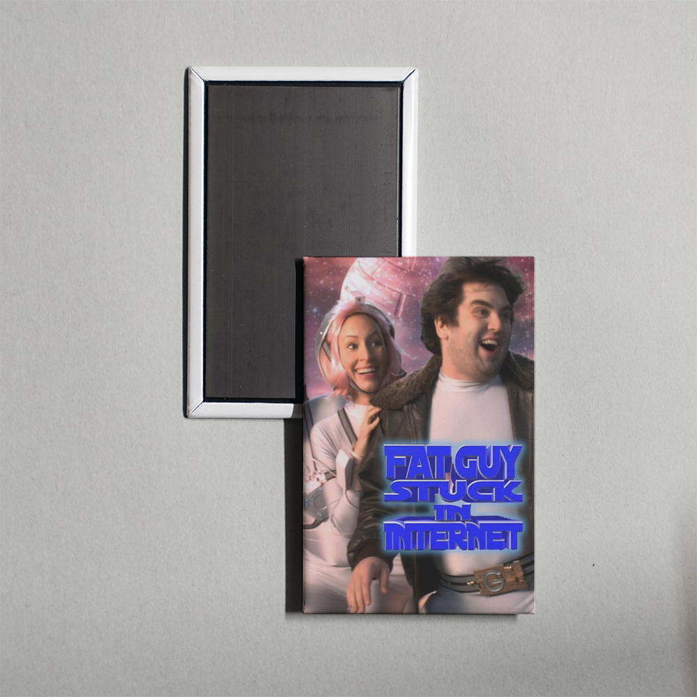Fat Guy Stuck in Internet TV Show Fridge Magnet