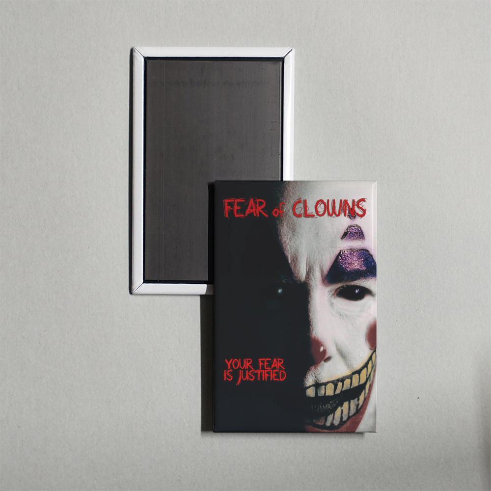 Fear of Clowns Mini Movie Fridge Magnet