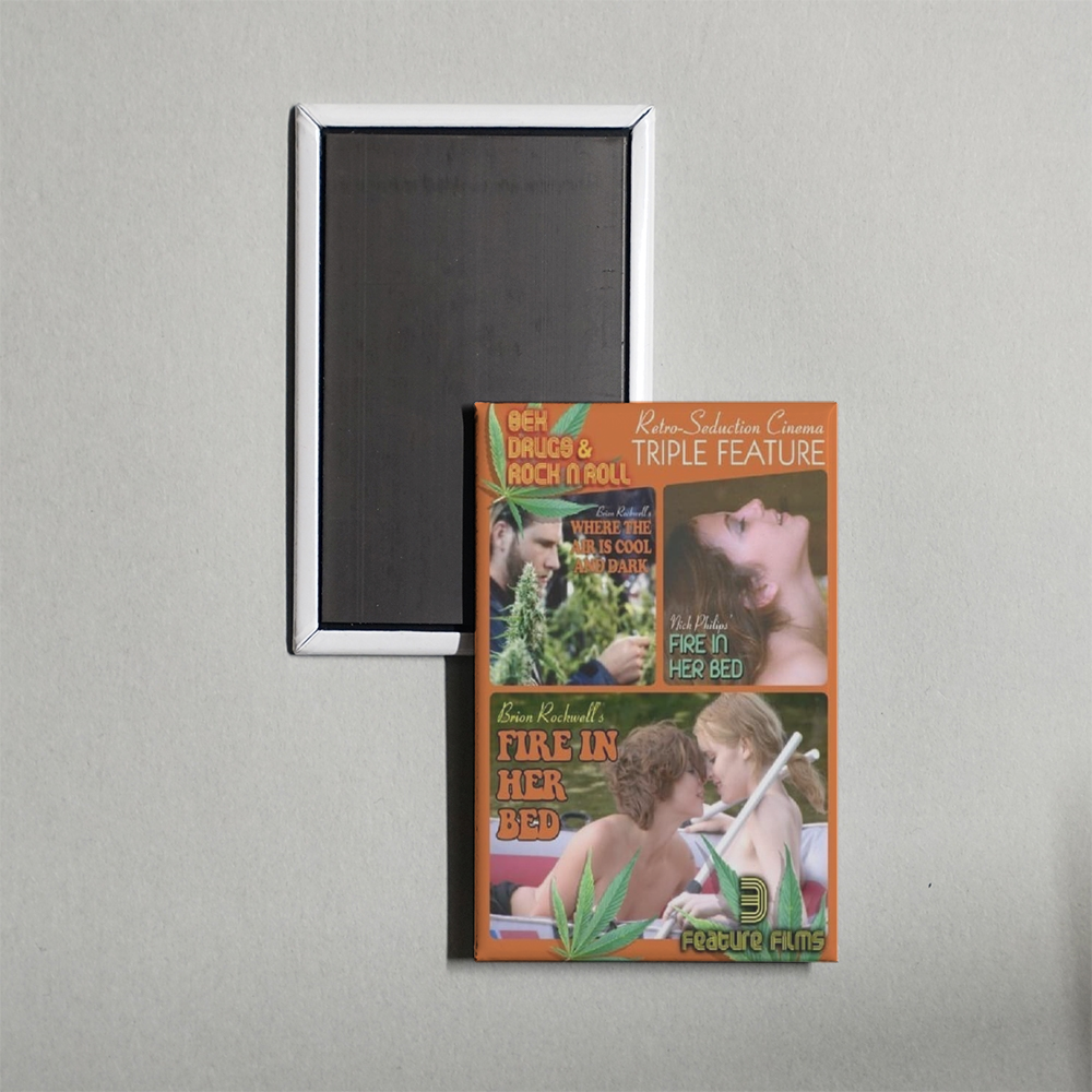 Fire in Her Bed! Mini Movie Fridge Magnet
